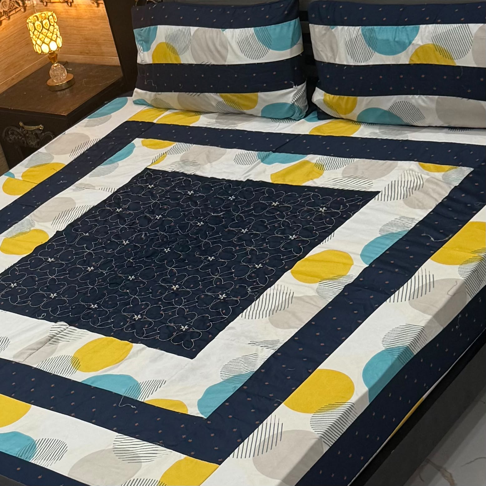 Luxury Printed Cotton Bedsheet Set - Design 15