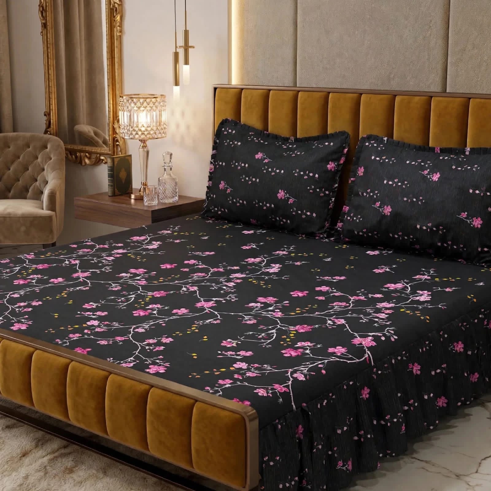 Luxury Printed Cotton Bedsheet Set - Design 2