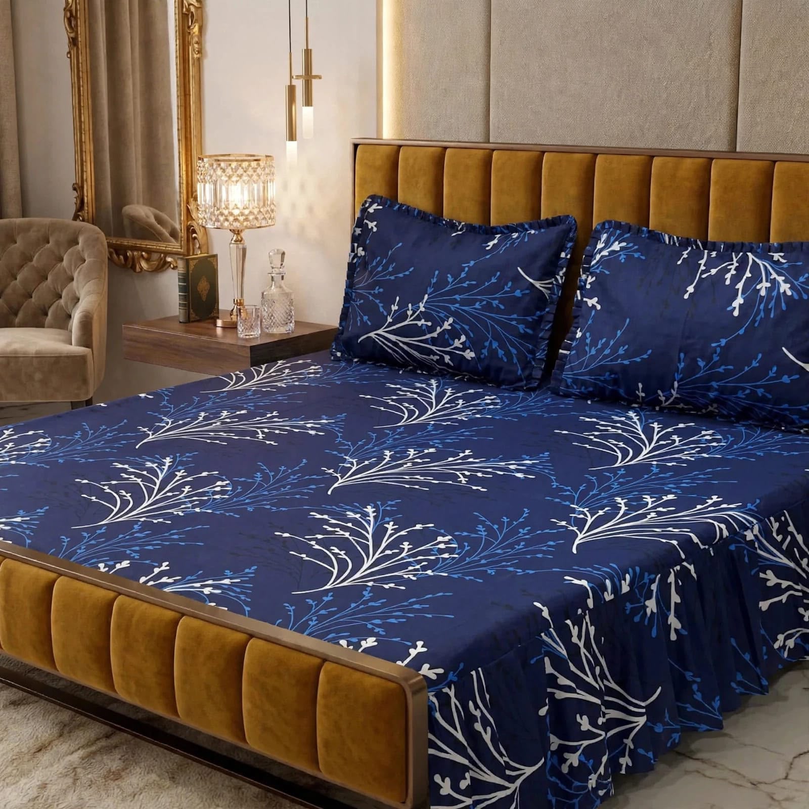 Luxury Printed Cotton Bedsheet Set - Design 5