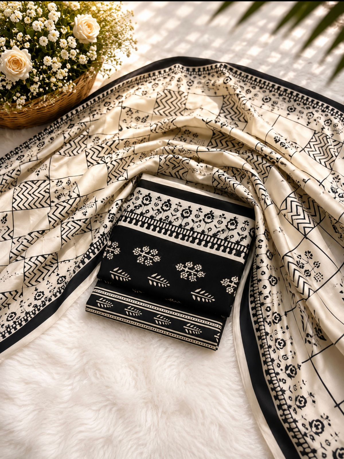 Orients & Mix Brand Printed Linen 3PC - Design 6