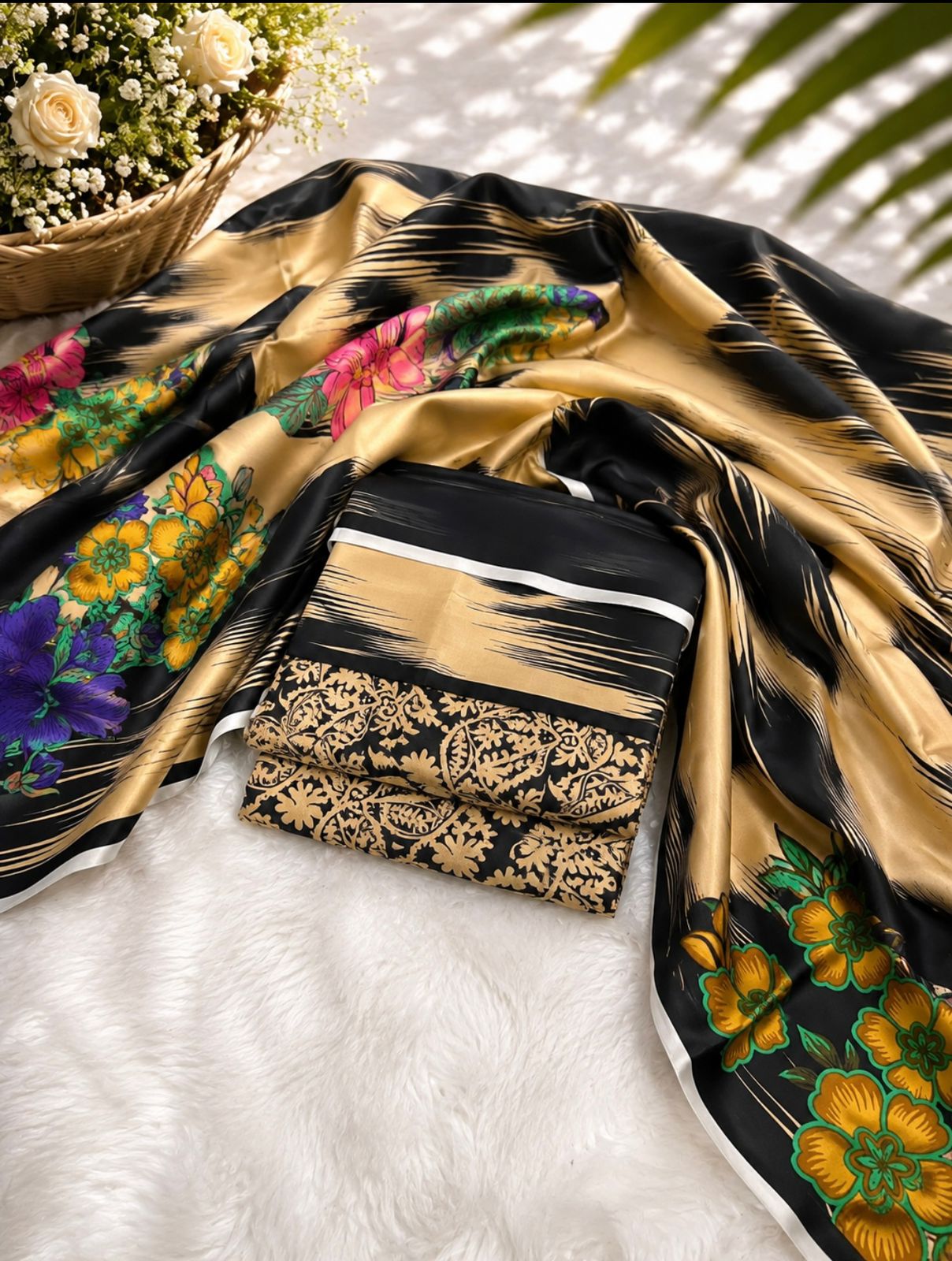 Orients & Mix Brand Printed Linen 3PC - Design 7